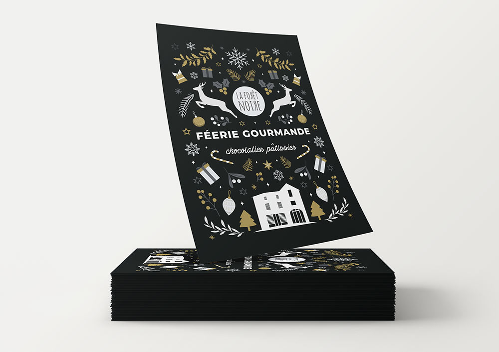 Visuels publicitaires La Forêt Noire 5 la foret noire visuel publicitaire dépliant noel 2022 vesta graphiste