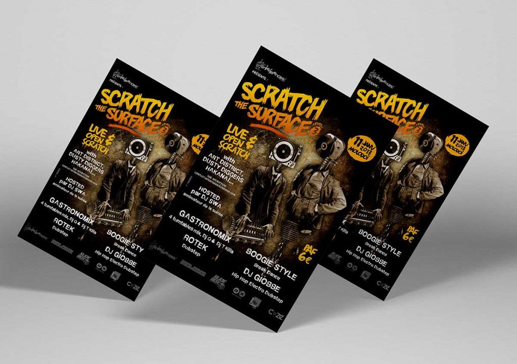 vesta création flyer évènement scracth the surface